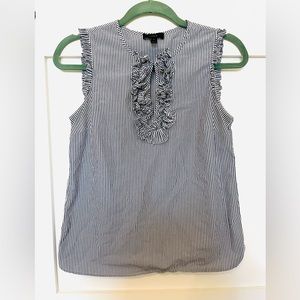 🤍💙JCREW-SIZE 0 BLOUSE-BLUE/WHITE STRIPE🤍💙